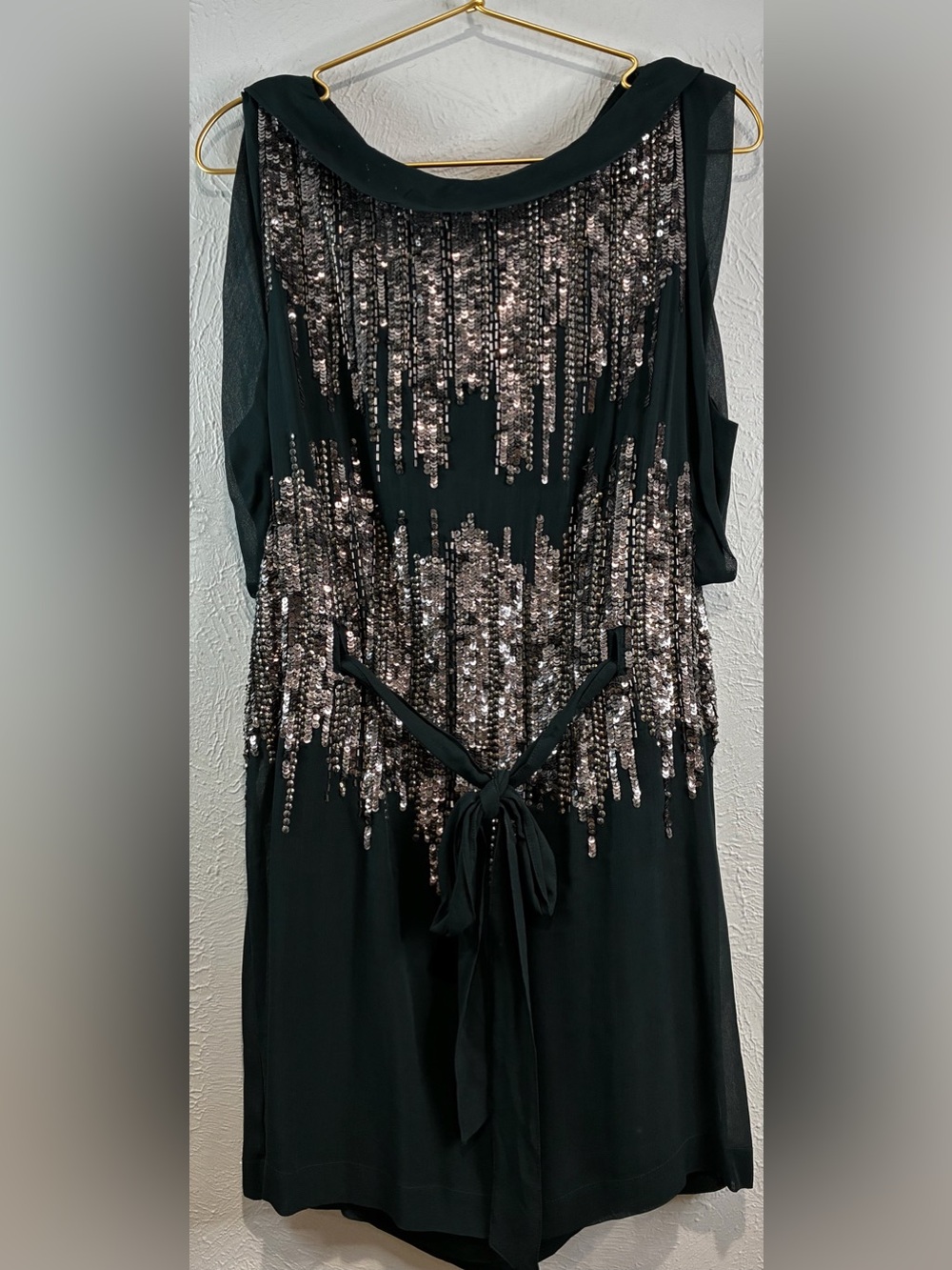Women’s French Connection Green Sequin Dress - size 8 - Picture 6 of 16